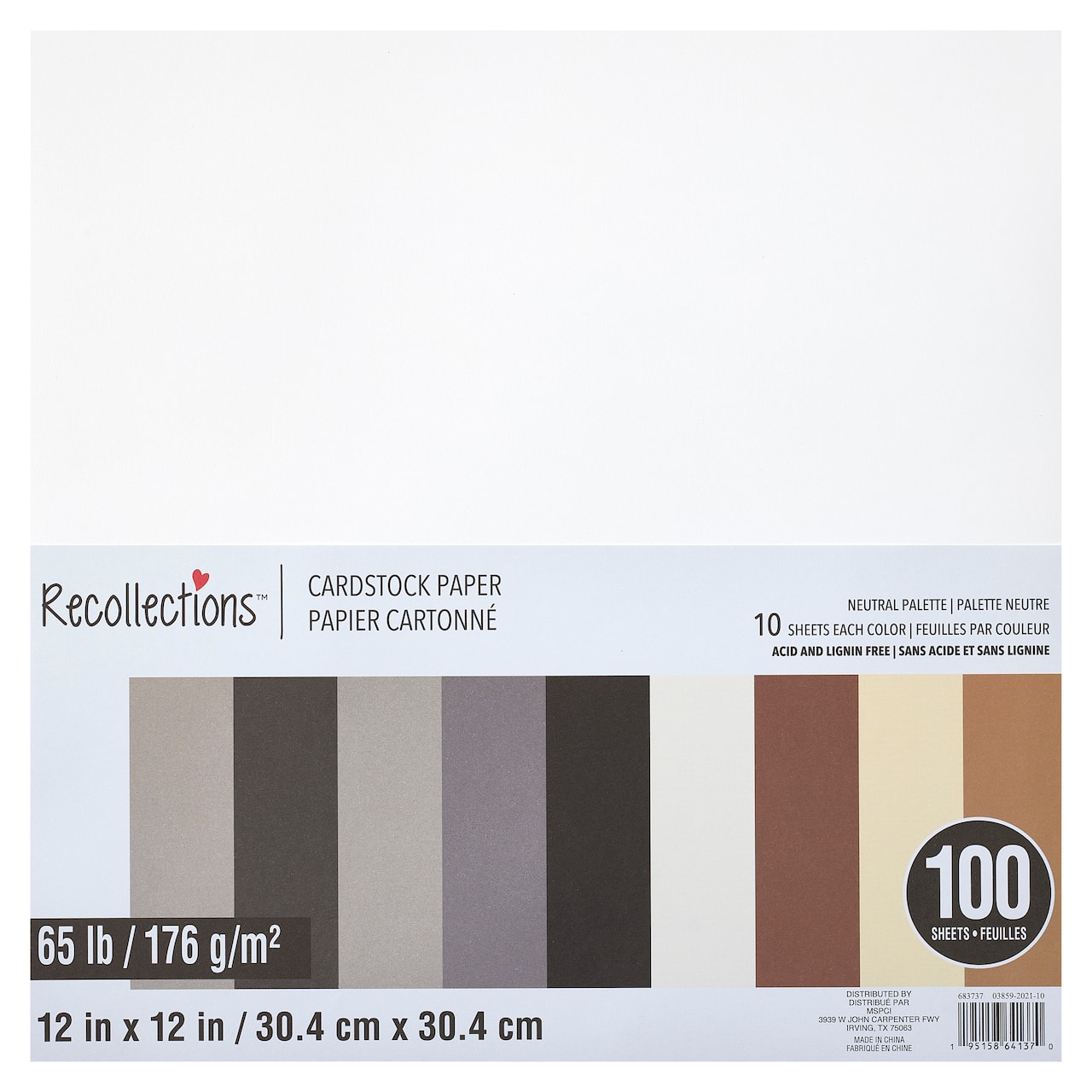 Neutral Palette 12&#x22; x 12&#x22; Cardstock Paper by Recollections&#x2122;, 100 Sheets